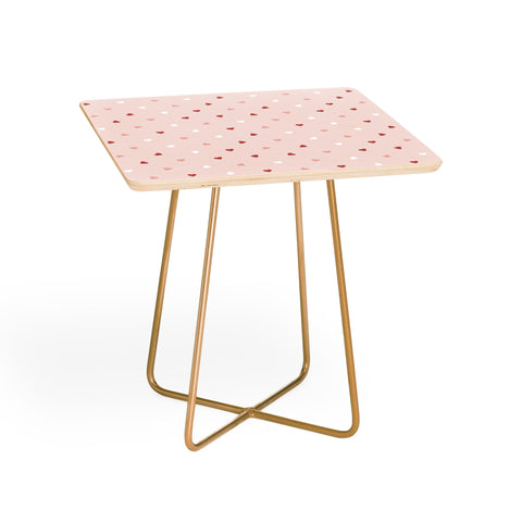 Cuss Yeah Designs Mini Red Pink and White Hearts Side Table