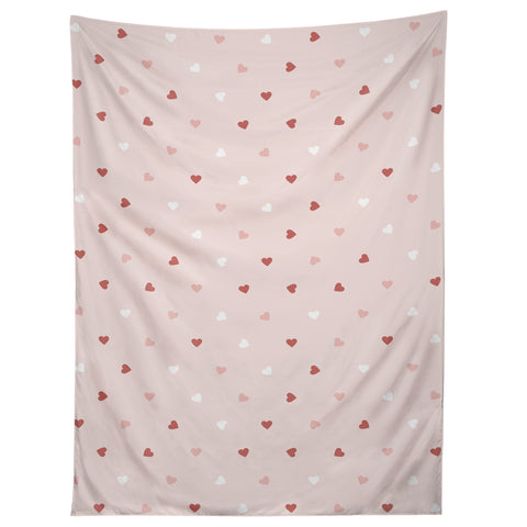 Cuss Yeah Designs Mini Red Pink and White Hearts Tapestry
