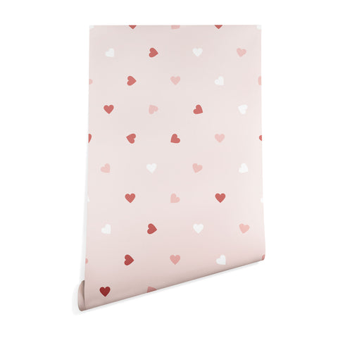 Cuss Yeah Designs Mini Red Pink and White Hearts Wallpaper