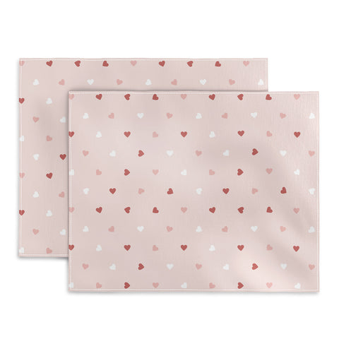 Cuss Yeah Designs Mini Red Pink and White Hearts Placemat