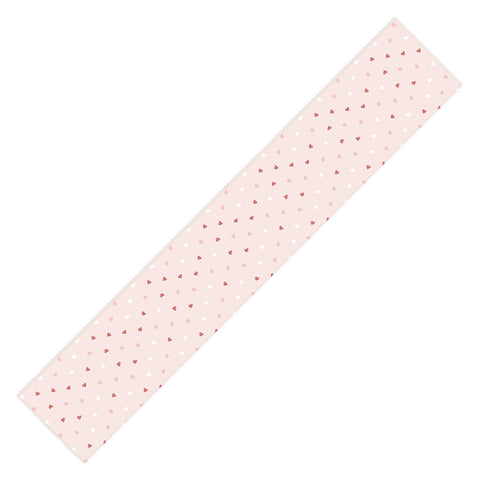Cuss Yeah Designs Mini Red Pink and White Hearts Table Runner