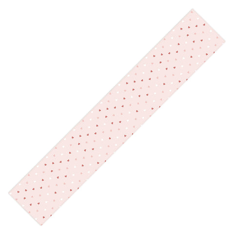 Cuss Yeah Designs Mini Red Pink and White Hearts Table Runner