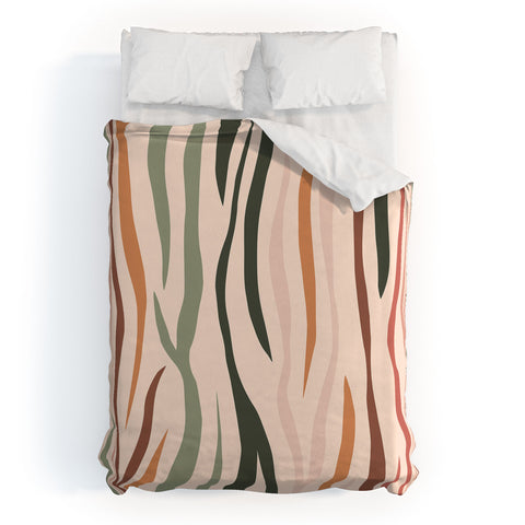 Cuss Yeah Designs Multicolor Zebra Pattern 001 Duvet Cover