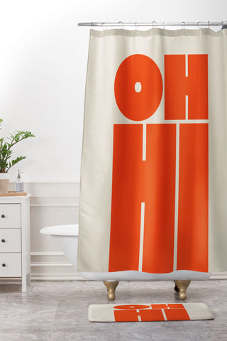 Cuss Yeah Designs OH HI Shower Curtain And Mat