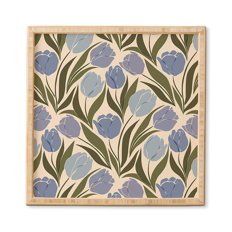 Cuss Yeah Designs Periwinkle Tulip Field Framed Wall Art