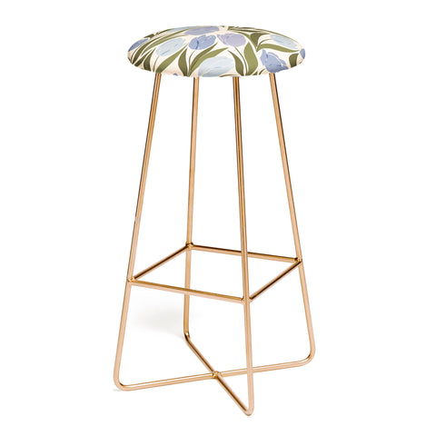Cuss Yeah Designs Periwinkle Tulip Field Bar Stool