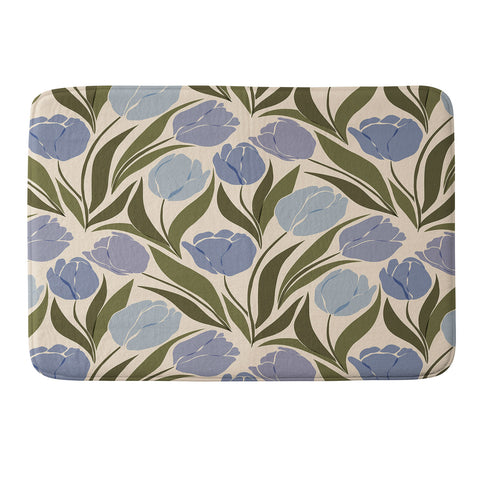 Cuss Yeah Designs Periwinkle Tulip Field Memory Foam Bath Mat
