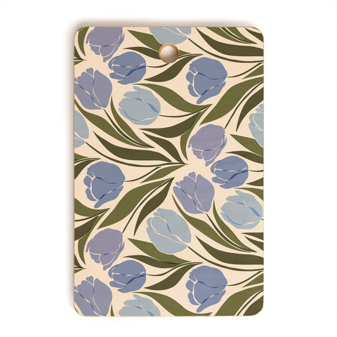 Cuss Yeah Designs Periwinkle Tulip Field Cutting Board Rectangle