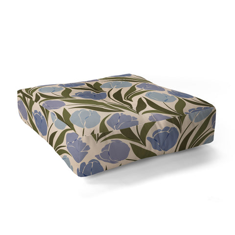 Cuss Yeah Designs Periwinkle Tulip Field Floor Pillow Square