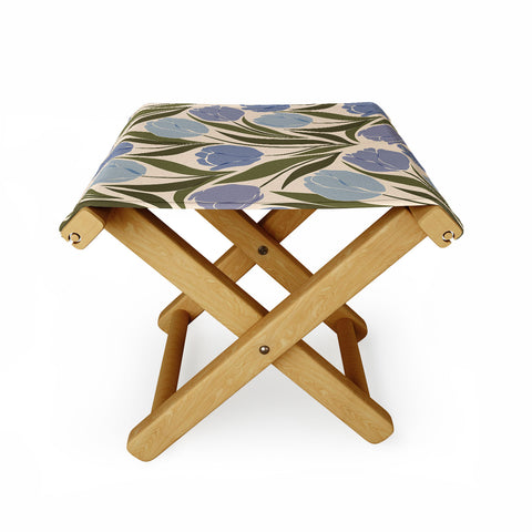 Cuss Yeah Designs Periwinkle Tulip Field Folding Stool