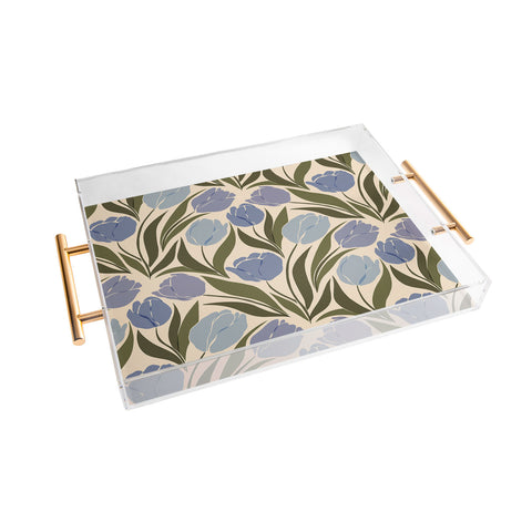 Cuss Yeah Designs Periwinkle Tulip Field Acrylic Tray