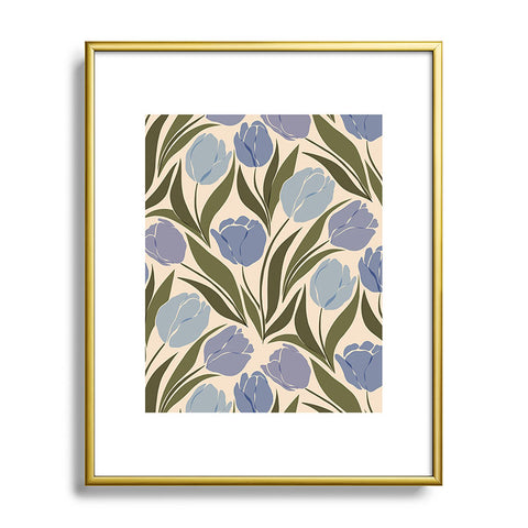 Cuss Yeah Designs Periwinkle Tulip Field Metal Framed Art Print