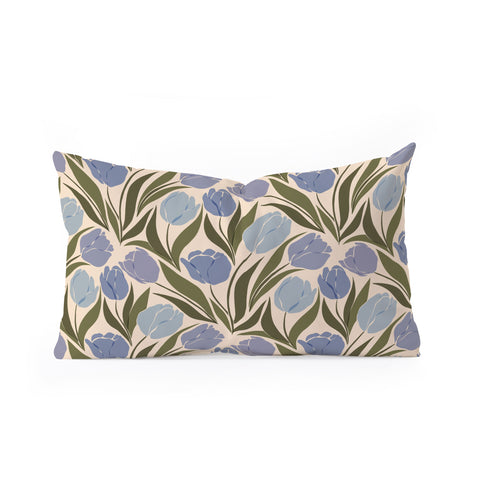 Cuss Yeah Designs Periwinkle Tulip Field Oblong Throw Pillow