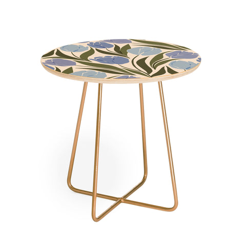 Cuss Yeah Designs Periwinkle Tulip Field Round Side Table