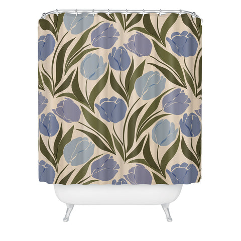 Cuss Yeah Designs Periwinkle Tulip Field Shower Curtain