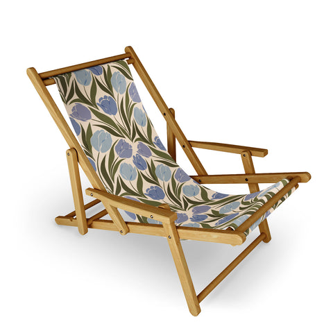 Cuss Yeah Designs Periwinkle Tulip Field Sling Chair