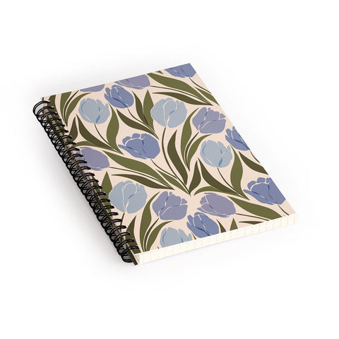 Cuss Yeah Designs Periwinkle Tulip Field Spiral Notebook