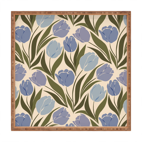 Cuss Yeah Designs Periwinkle Tulip Field Square Tray