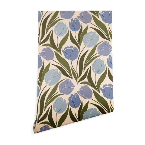 Cuss Yeah Designs Periwinkle Tulip Field Wallpaper