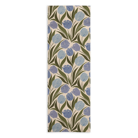 Cuss Yeah Designs Periwinkle Tulip Field Yoga Towel