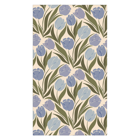 Cuss Yeah Designs Periwinkle Tulip Field Tablecloth