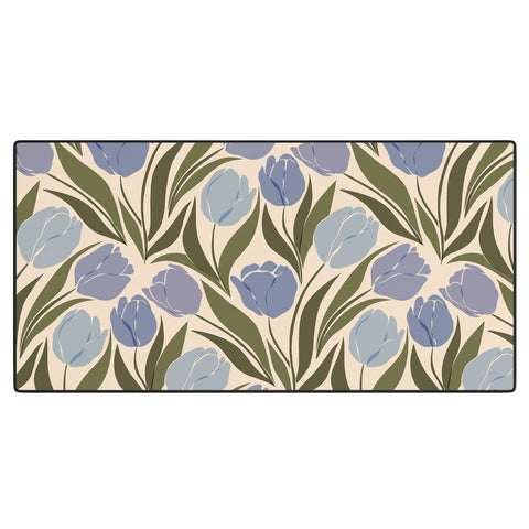 Cuss Yeah Designs Periwinkle Tulip Field Desk Mat