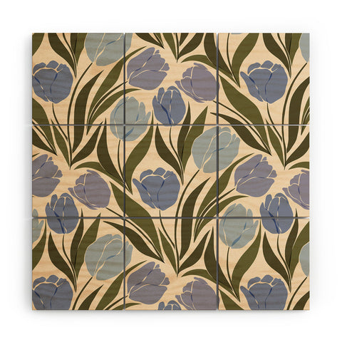 Cuss Yeah Designs Periwinkle Tulip Field Wood Wall Mural