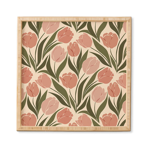 Cuss Yeah Designs Pink Tulip Field Framed Wall Art