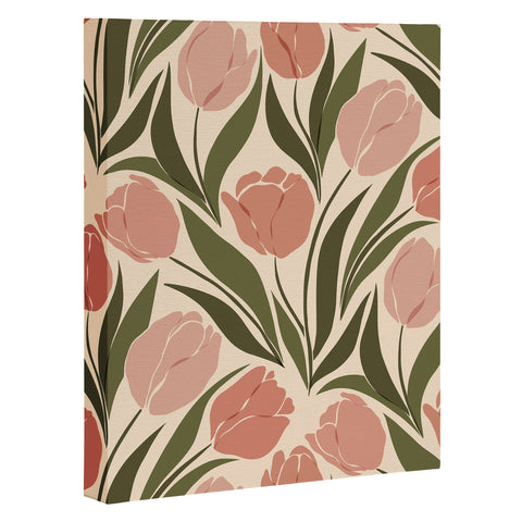 Cuss Yeah Designs Pink Tulip Field Art Canvas