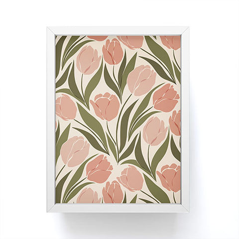 Cuss Yeah Designs Pink Tulip Field Framed Mini Art Print