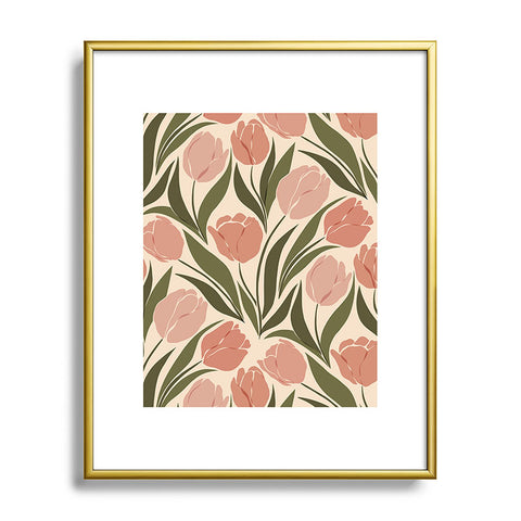 Cuss Yeah Designs Pink Tulip Field Metal Framed Art Print