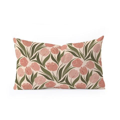 Cuss Yeah Designs Pink Tulip Field Oblong Throw Pillow