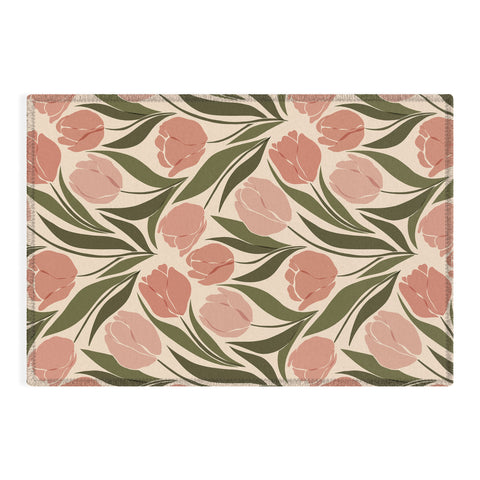 Cuss Yeah Designs Pink Tulip Field Outdoor Rug