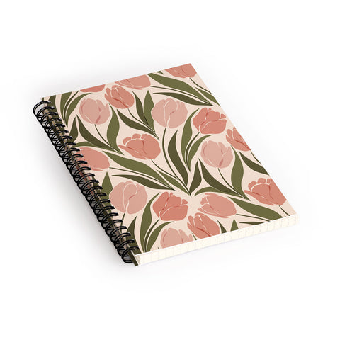 Cuss Yeah Designs Pink Tulip Field Spiral Notebook