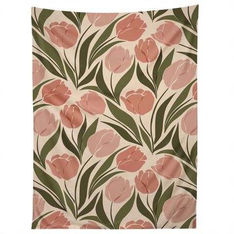 Cuss Yeah Designs Pink Tulip Field Tapestry