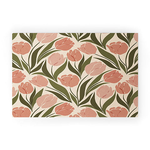 Cuss Yeah Designs Pink Tulip Field Welcome Mat