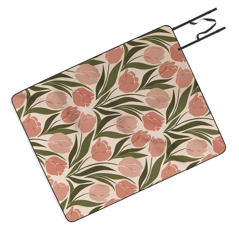 Cuss Yeah Designs Pink Tulip Field Picnic Blanket
