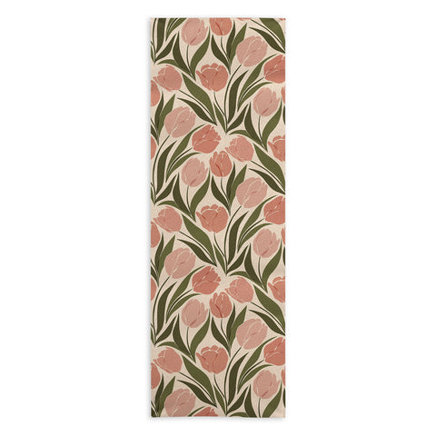 Cuss Yeah Designs Pink Tulip Field Yoga Towel