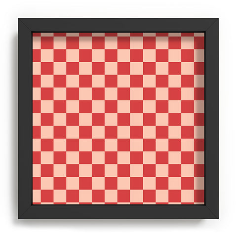 Cuss Yeah Designs Red and Pink Checker Pattern Recessed Framing Square