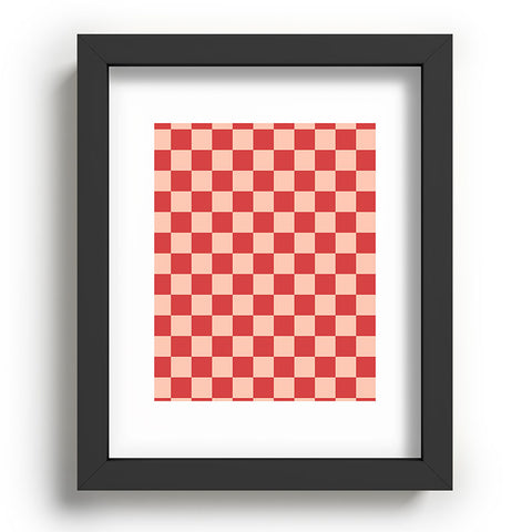 Cuss Yeah Designs Red and Pink Checker Pattern Recessed Framing Rectangle