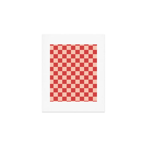 Cuss Yeah Designs Red and Pink Checker Pattern Art Print