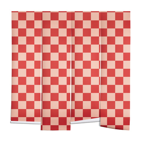 Cuss Yeah Designs Red and Pink Checker Pattern Wall Mural