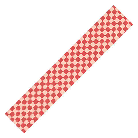 Cuss Yeah Designs Red and Pink Checker Pattern Table Runner
