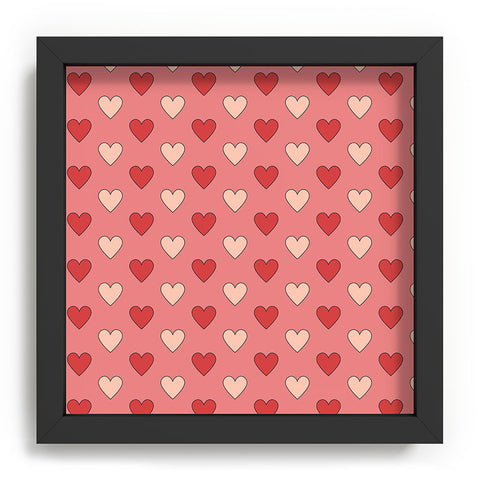 Cuss Yeah Designs Red and Pink Hearts Recessed Framing Square