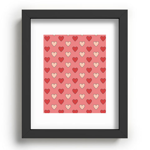 Cuss Yeah Designs Red and Pink Hearts Recessed Framing Rectangle