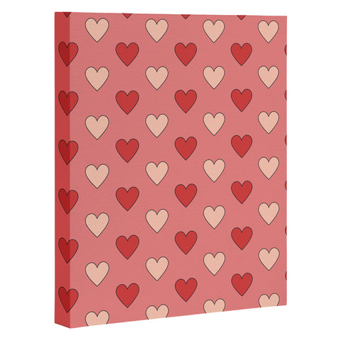 Cuss Yeah Designs Red and Pink Hearts Art Canvas