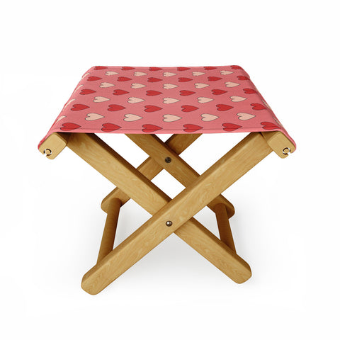 Cuss Yeah Designs Red and Pink Hearts Folding Stool