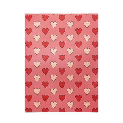 Cuss Yeah Designs Red and Pink Hearts Poster