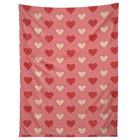 Cuss Yeah Designs Red and Pink Hearts Tapestry