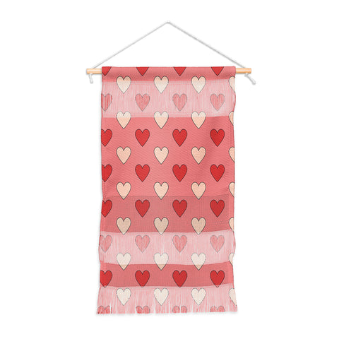 Cuss Yeah Designs Red and Pink Hearts Wall Hanging Portrait
